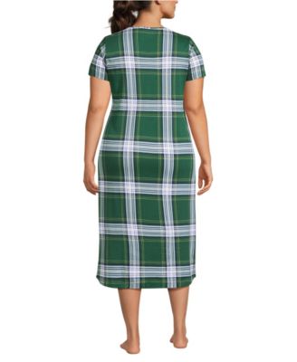 Women's Plus Size Cotton Short Sleeve Midcalf Nightgown