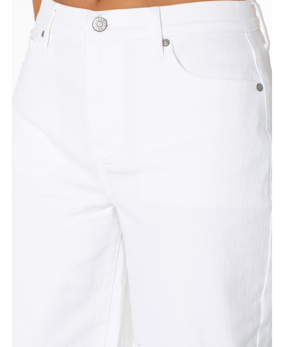 Celebrity Pink Juniors' High-rise Wide-leg Jeans In White