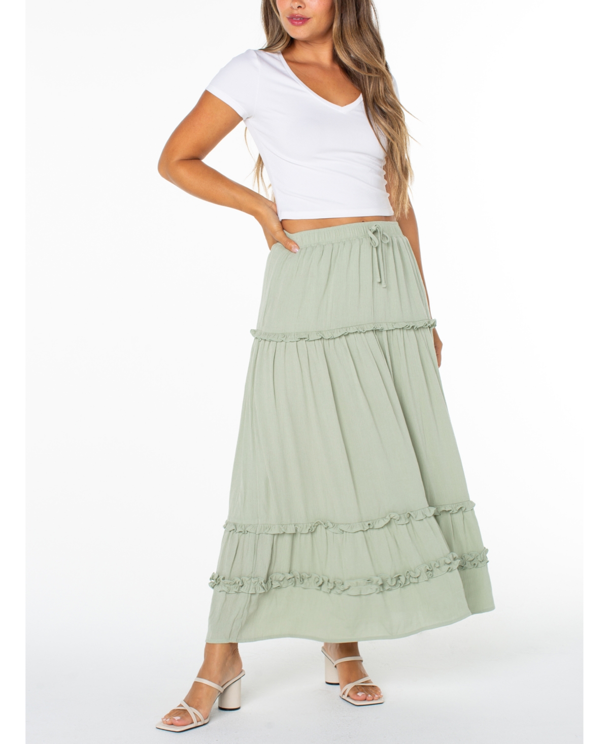 Celebrity Pink Juniors' Ruffle-Tier Maxi Skirt