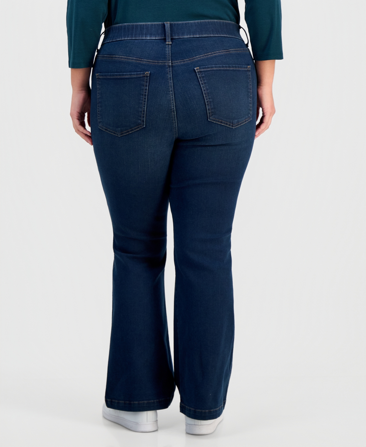 Style & Co Plus Pull-On Shaping High-Rise Bootcut Jeans, Macy's Exclusive