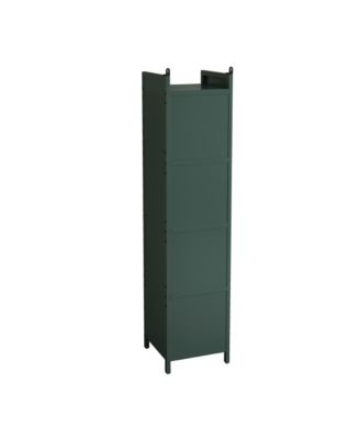 Modern Four-Tier Glass Door Cabinet with Five-Tier Storage for Living Room, Dining, Entryway, or Bathroom