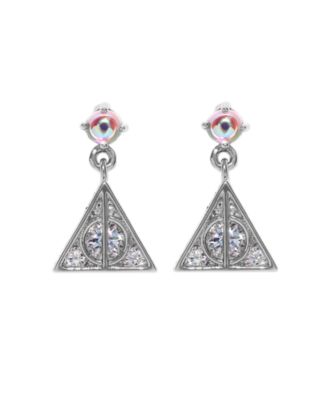 Girls Crew Harry Potter Deathly Hallows Crystal Earrings - Silver 36$