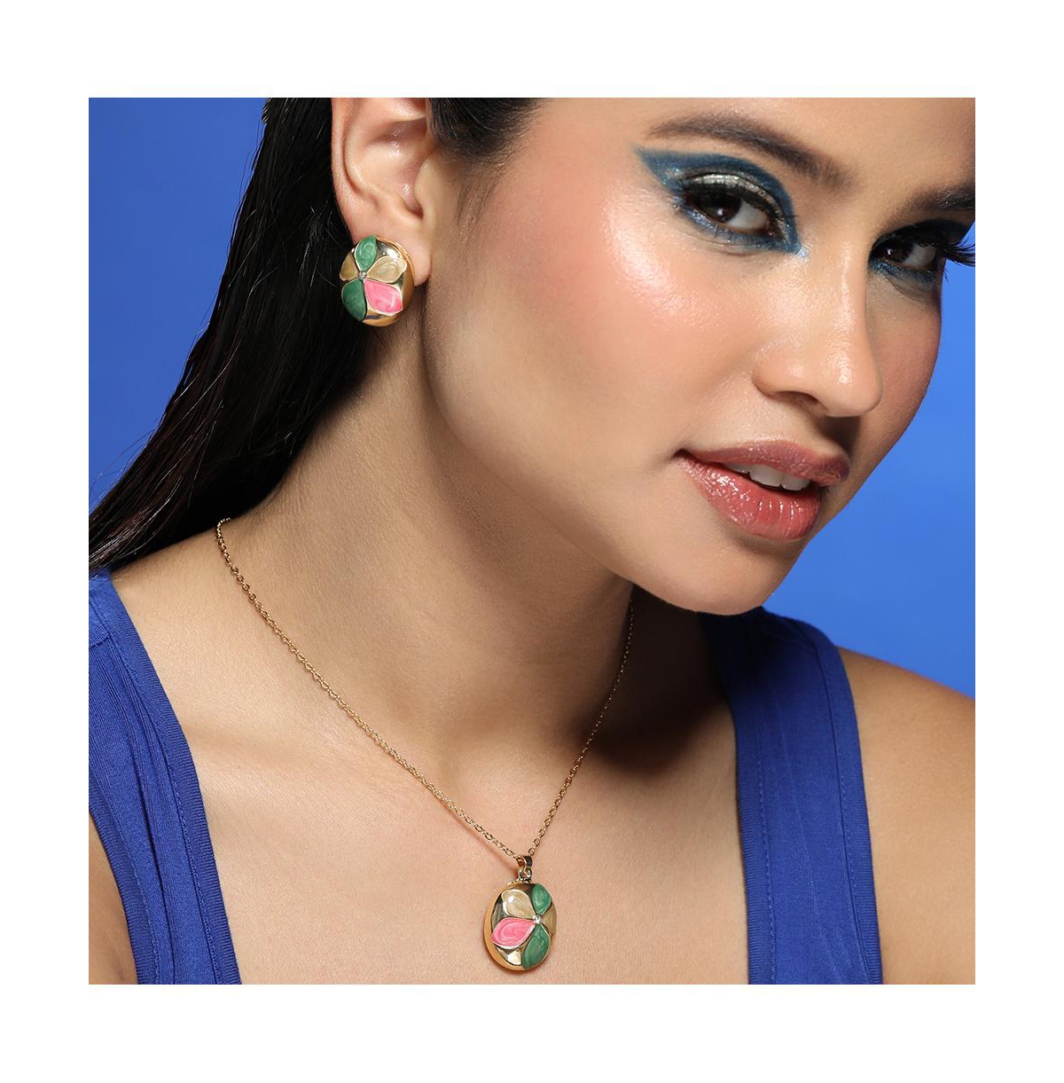 Women's The Enamel-Holly Jewellery Set - California Gold