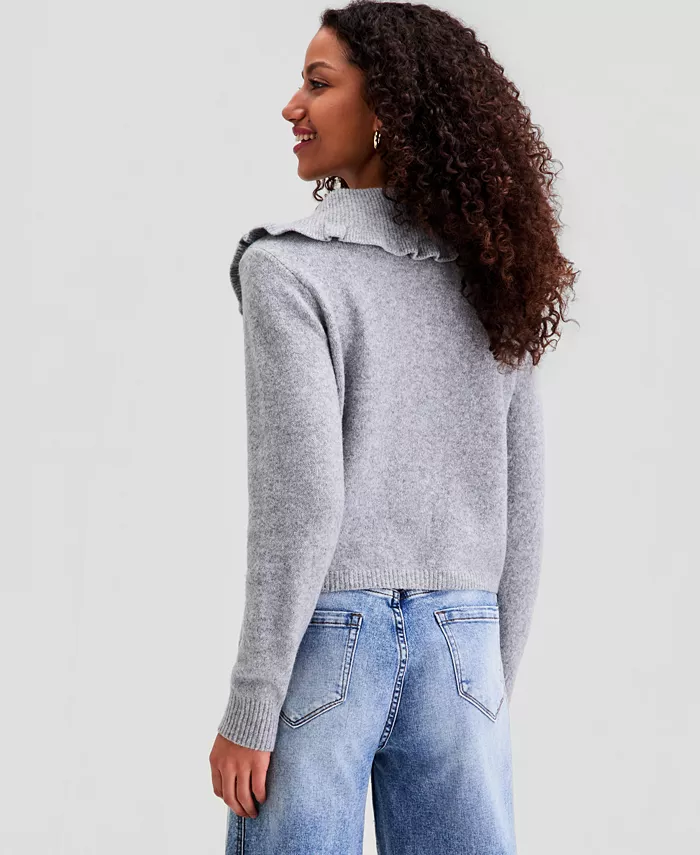 Women's Ruffled-Collar Cardigan - thumbnail 2