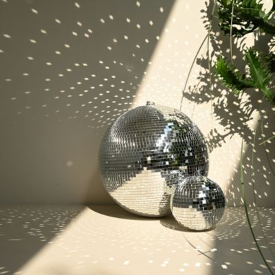 4PCS 7" Small Disco Ball Mirror Mini Hanging Decor for 70s 80s Party Events Wedding DJ Dance Club Stage Lighting Silver