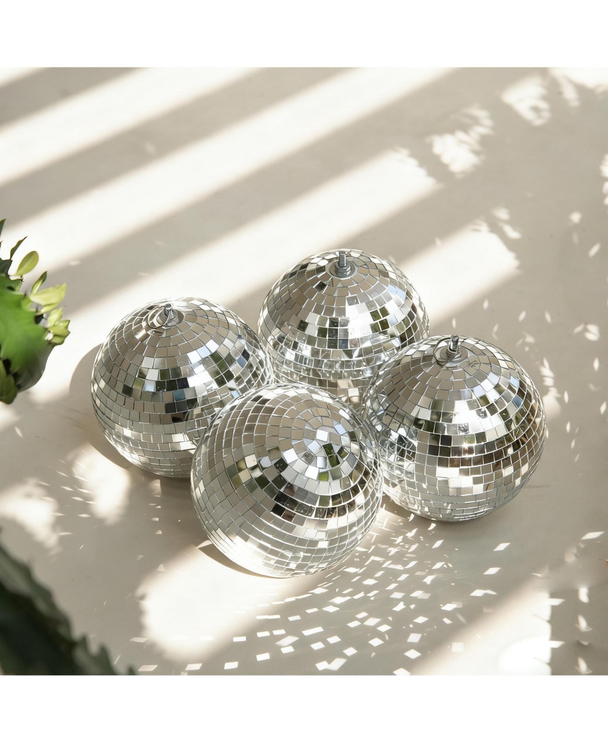 Yescom 4PCS 7" Small Disco Ball Mirror Mini Hanging Decor for 70s 80s Party Events Wedding Dj Dance Club Stage Lighting Silver