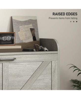 Narrow Shoe Cabinet, Farmhouse Shoe Storage Cabinet, Light