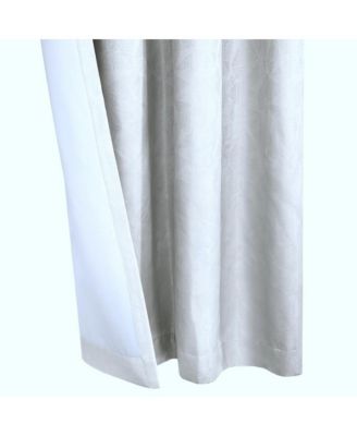 Margot 100% Blackout Subtle Textured Geometric Pattern Grommet Curtain Panel 52" x 95" White