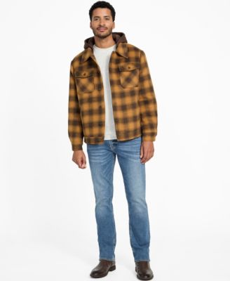 Men's Check Print Shirt Jacket