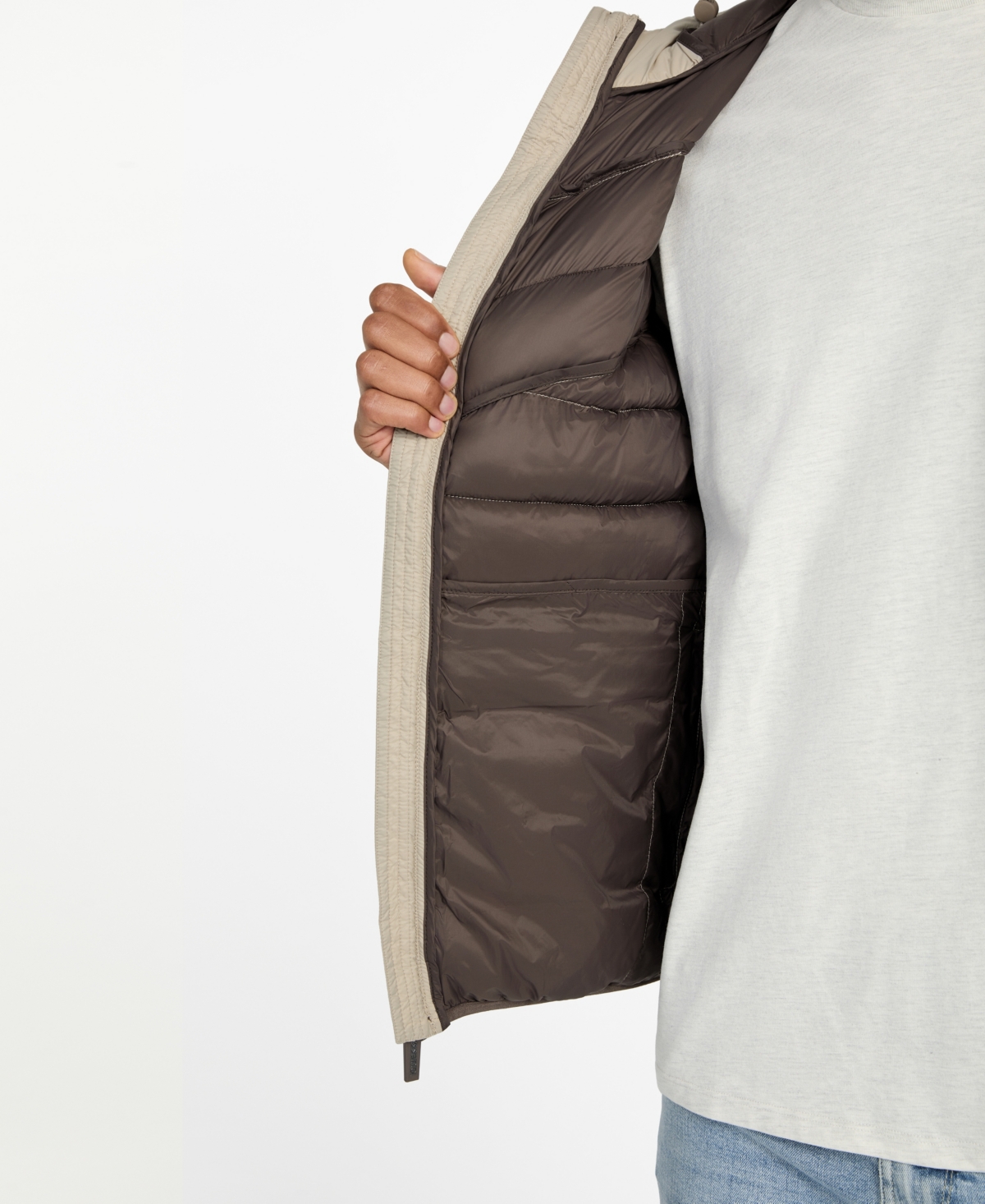 Guess Men's Color-block Puffer Jacket In Neutral