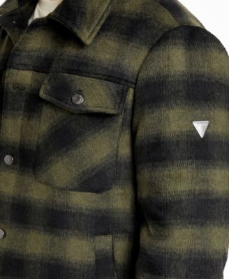 Men's Check Print Shirt Jacket