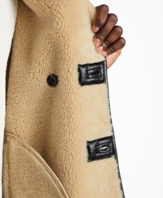 Men's Double Breasted Faux Leather Coat