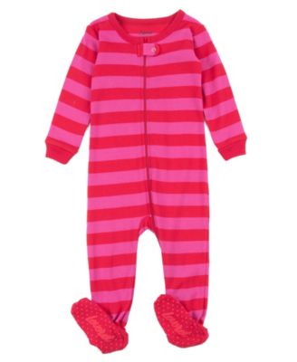 Baby Footed Cotton Striped Holiday Pajamas