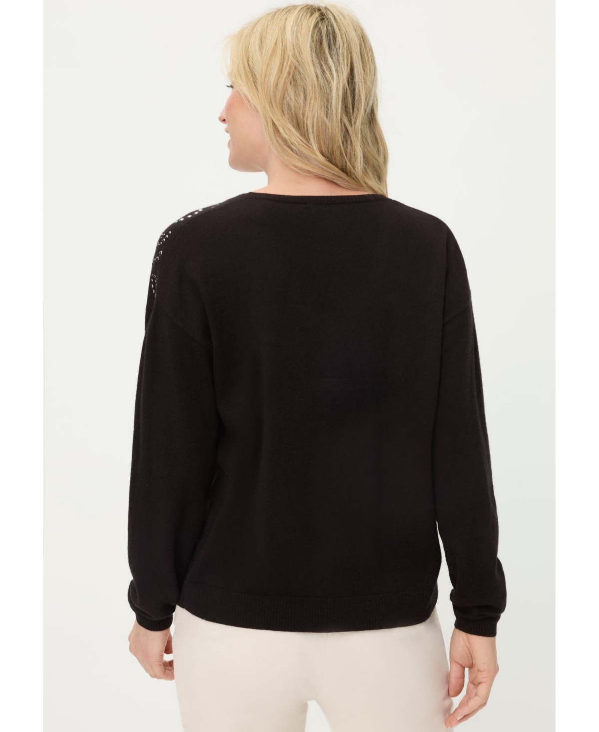 Olsen Women's Embellished Fine Gauge Sweater