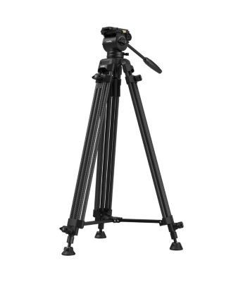 AD14 3-Section Heavy-Duty Carbon Fiber Tripod with Fluid Head, Black