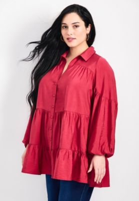 Women's Plus Size Amari Tiered Tunic Shirt