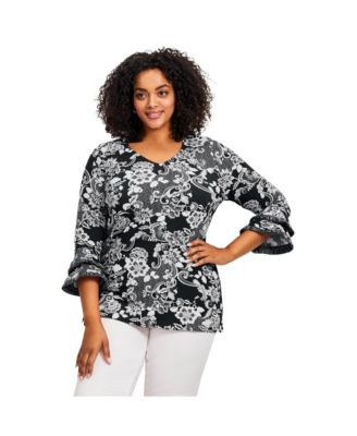 Women's Tiered Ruffle Sleeve Top