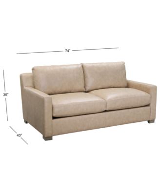 Stacia 74" Leather Deep-Seated Apartment Sofa