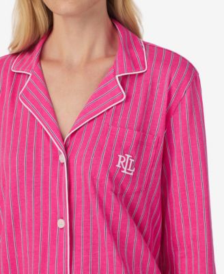 Women's Long Sleeve Notch Collar Long Pant Pajama