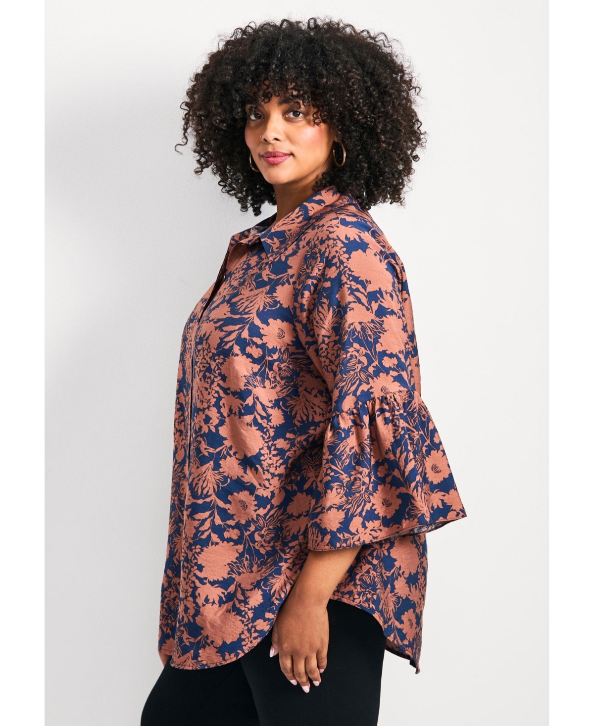 Avenue Women's Marianne Ruffle Hem Shirt