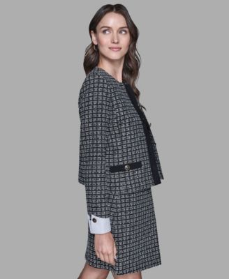 Women's Five-Button Cropped Tweed Jacket
