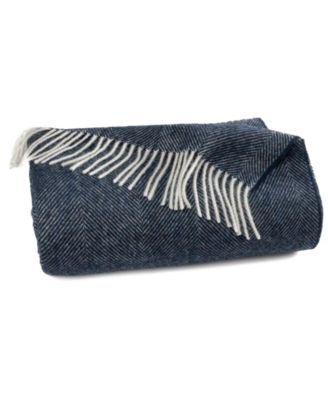 Shetland Lambswool Herringbone Throw, 55" x 72"