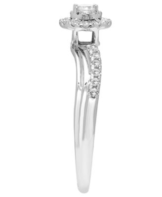 Diamond Halo Ring (1/4 ct. t.w.) in 14k White Gold