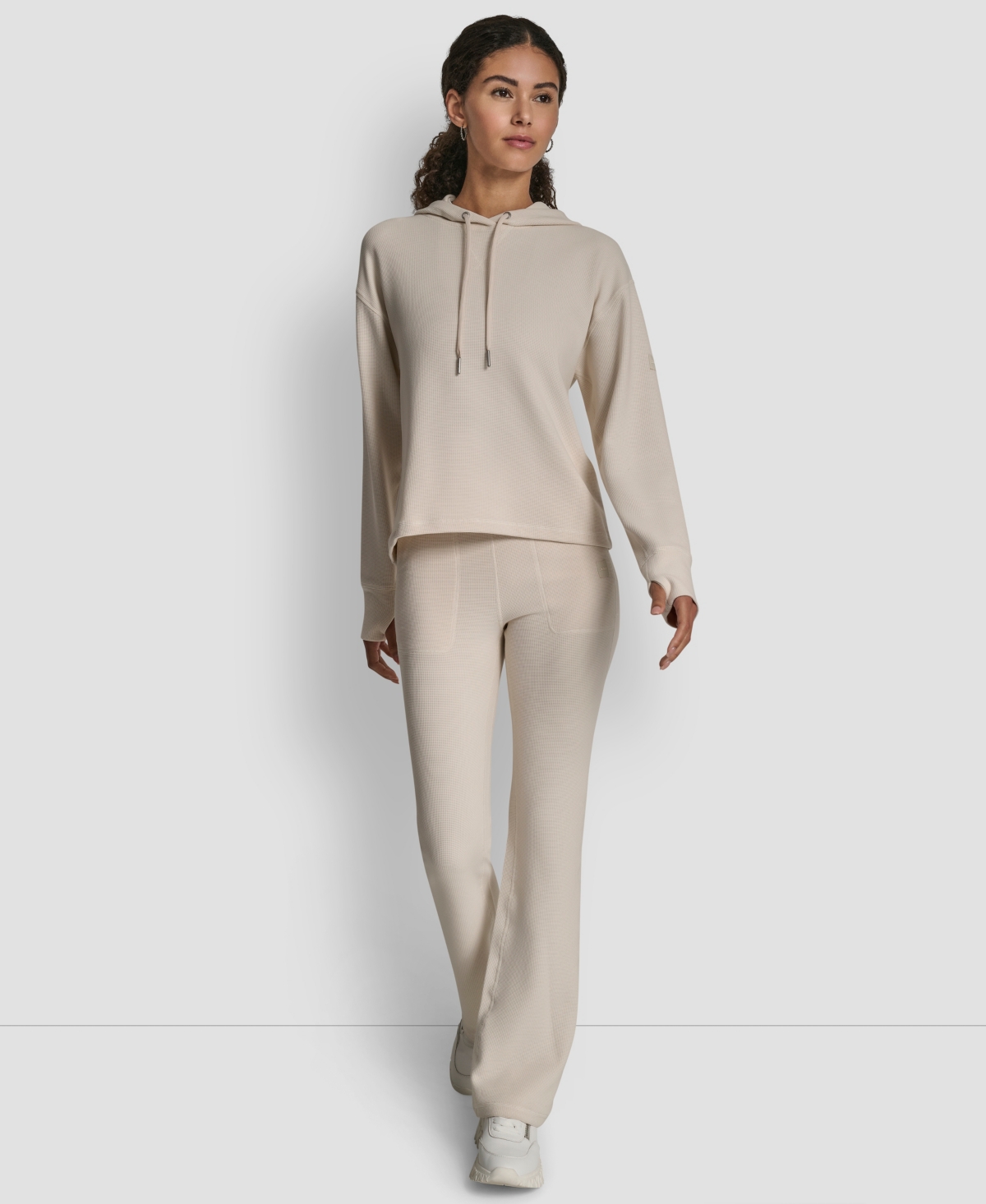 Dkny Women's Transcend Thermal Pull-on Hoodie In Neutral
