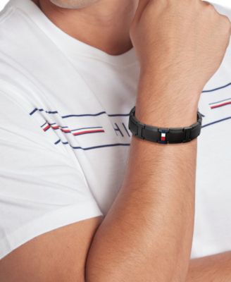 Men's Black Ion-Plating Stainless Steel Adjustable Bracelet