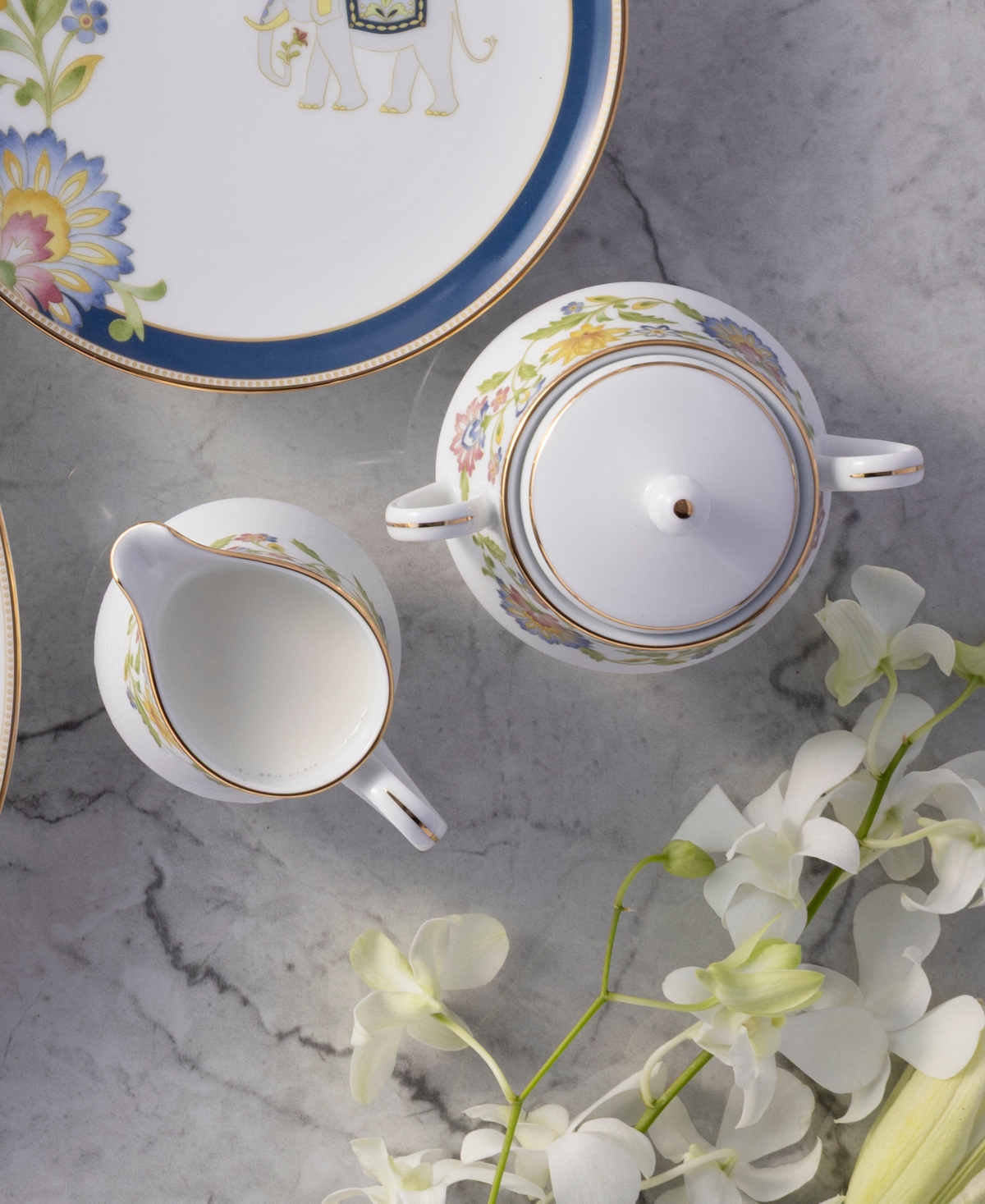 Noritake Tusker Garden 2-pc. Sugar Bowl And Creamer Set In Multi