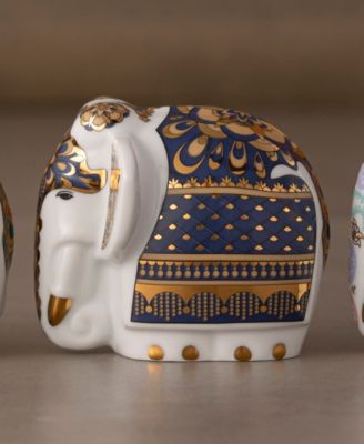 Bejeweled Gold-Tone Accents Elephant Figurine