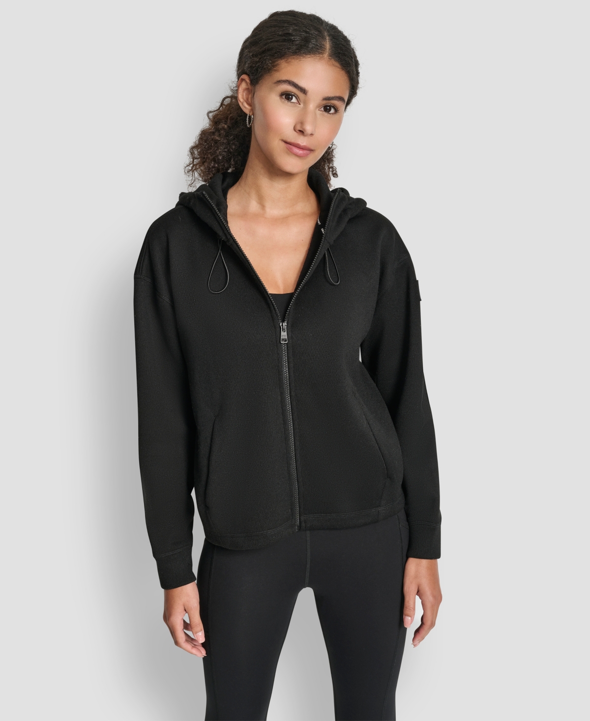 Dkny Women's Hooded Neck Zipper Jacket