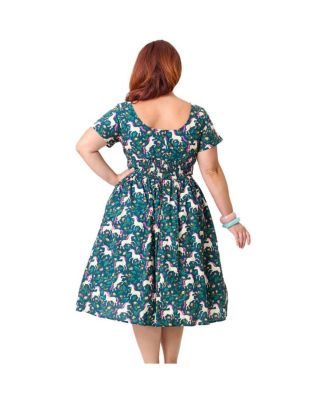 Plus Size Smocked Back Swing Dress.