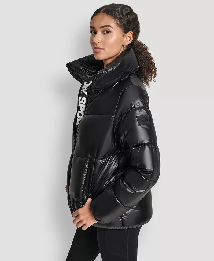 Women's Quilted Puffer Interior Placket Logo Jacket - thumbnail 2