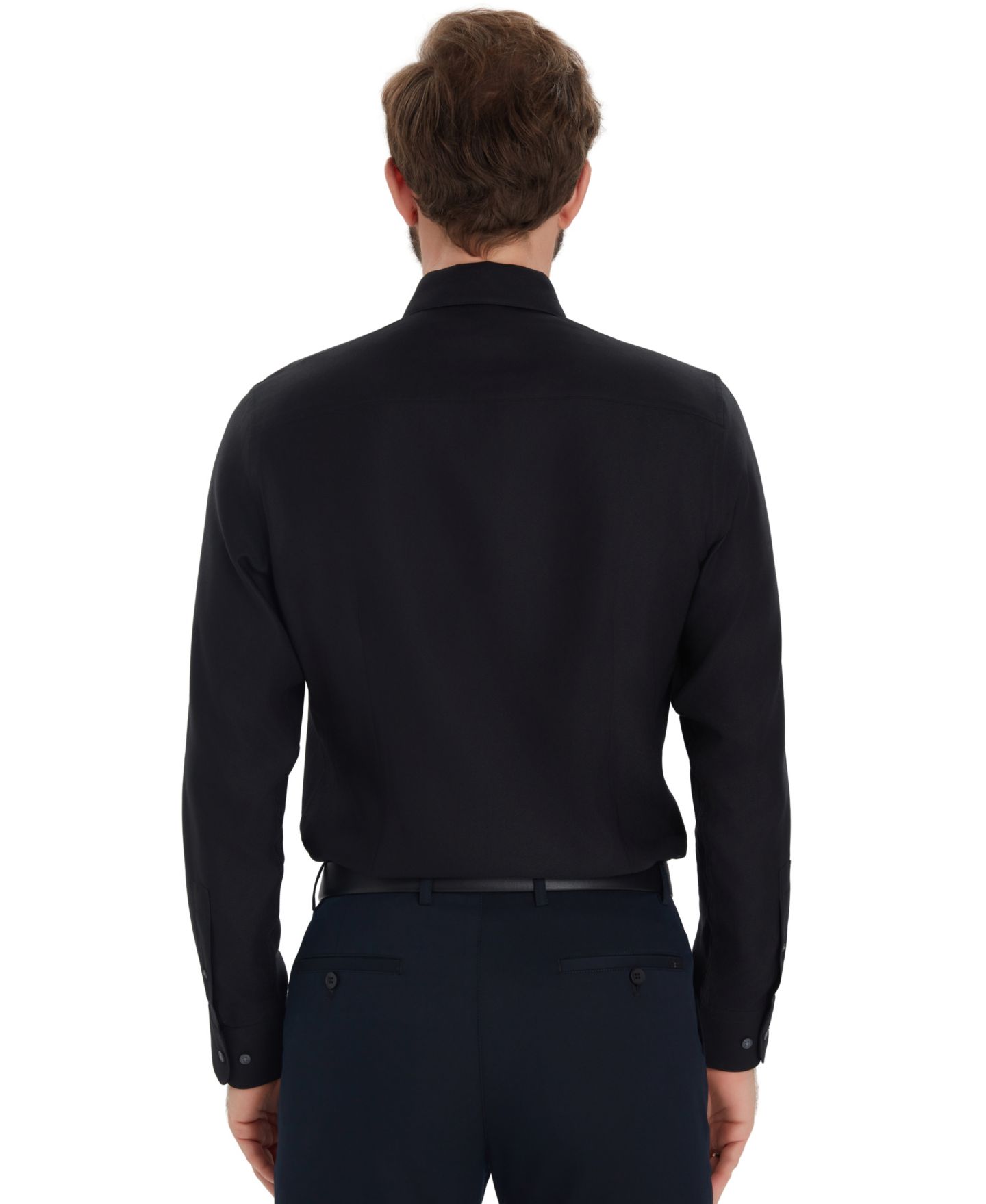 Мужская рубашка Bar III Diamond Dobby Slim-Fit Dress Shirt, цвет: Чёрный — фото 3