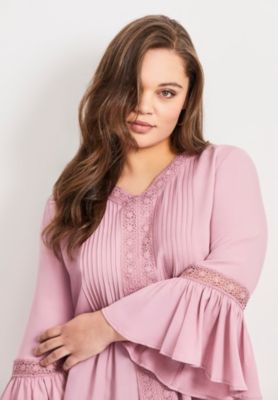 Women's Plus Size Lace Trim Tunic