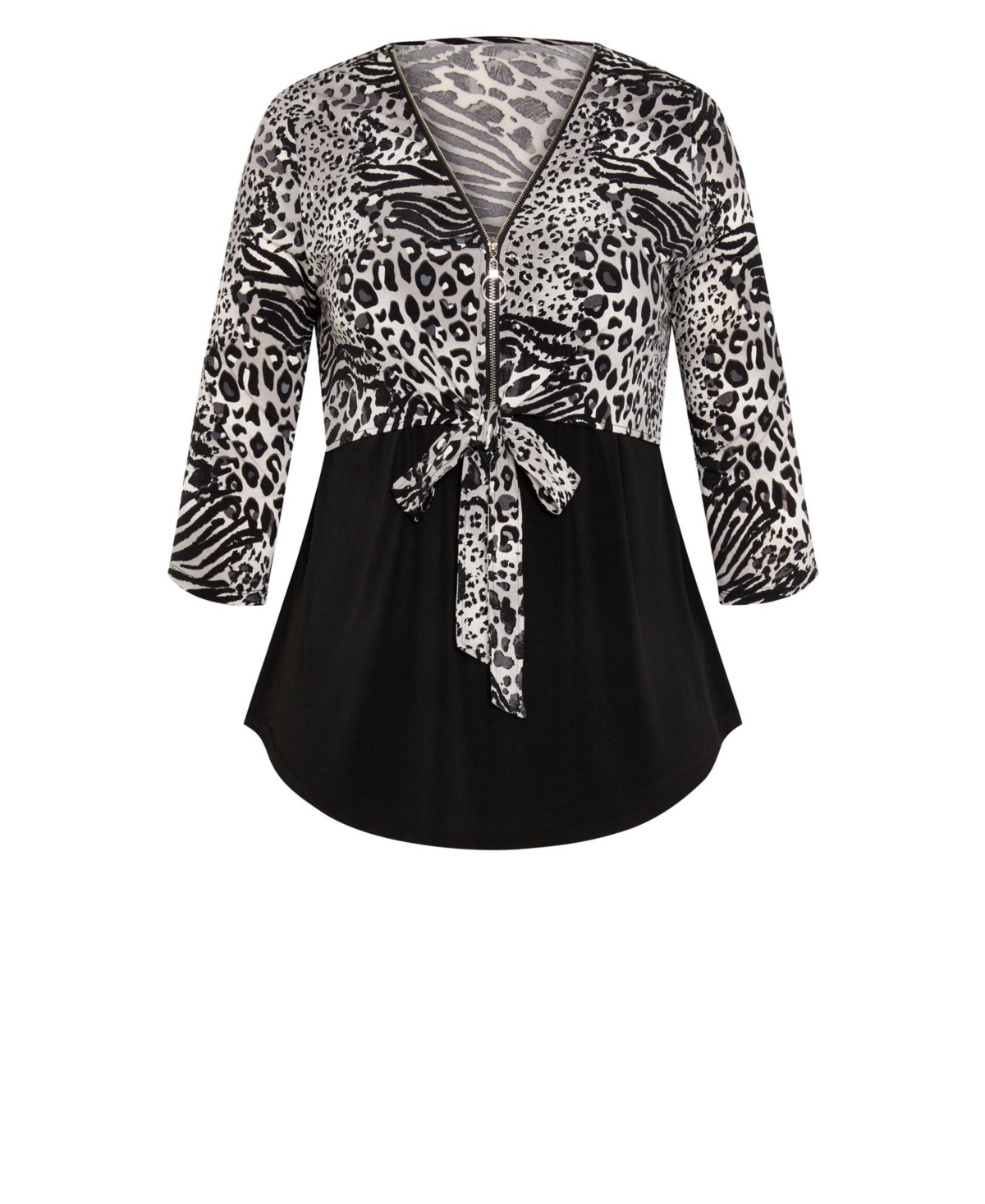 Avenue Women's Plus Lia Contrast Top