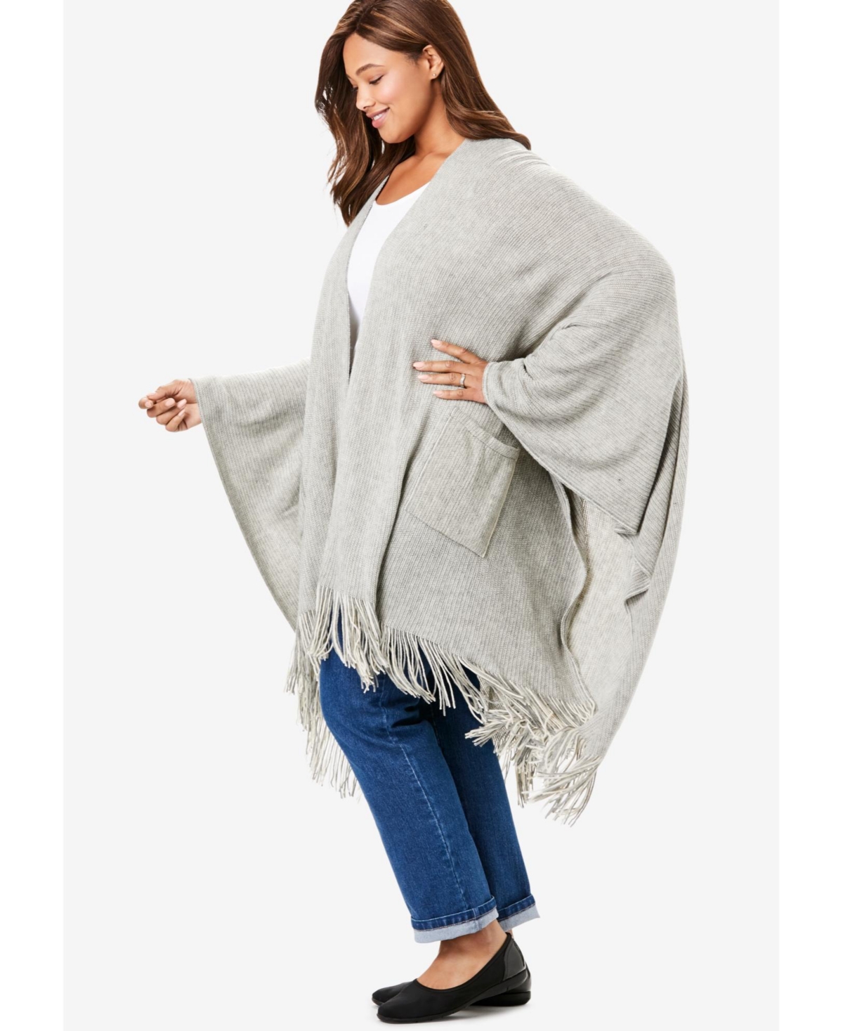 Woman Within Women's Fringed Cape