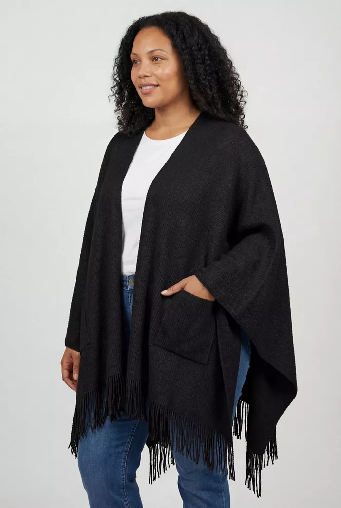 Women's Within Fringed Cape Sweater - thumbnail 9