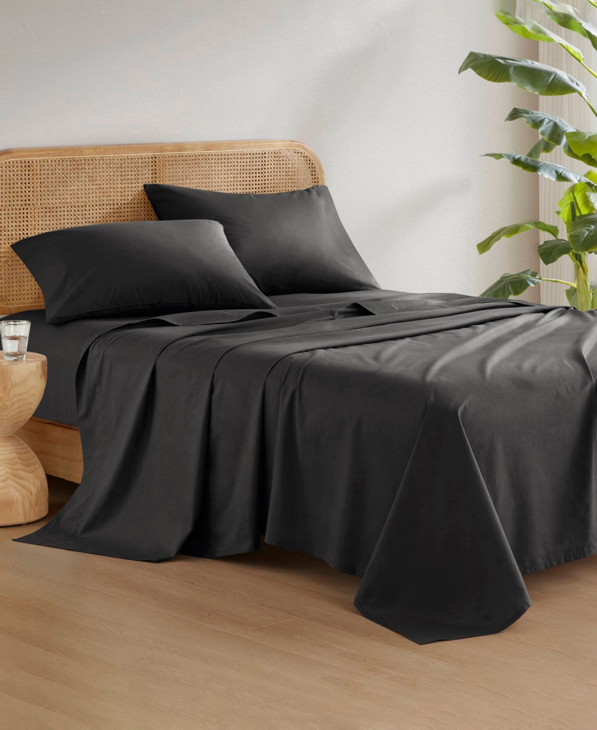 510 Design Super 144-thread Count Cotton 3-pc. Sheet Set, Twin Xl In Black