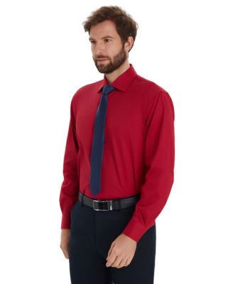Men's Solid Regular-Fit Dress Shirt