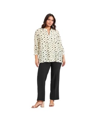 Plus Size Pintuck Popover Women's Top