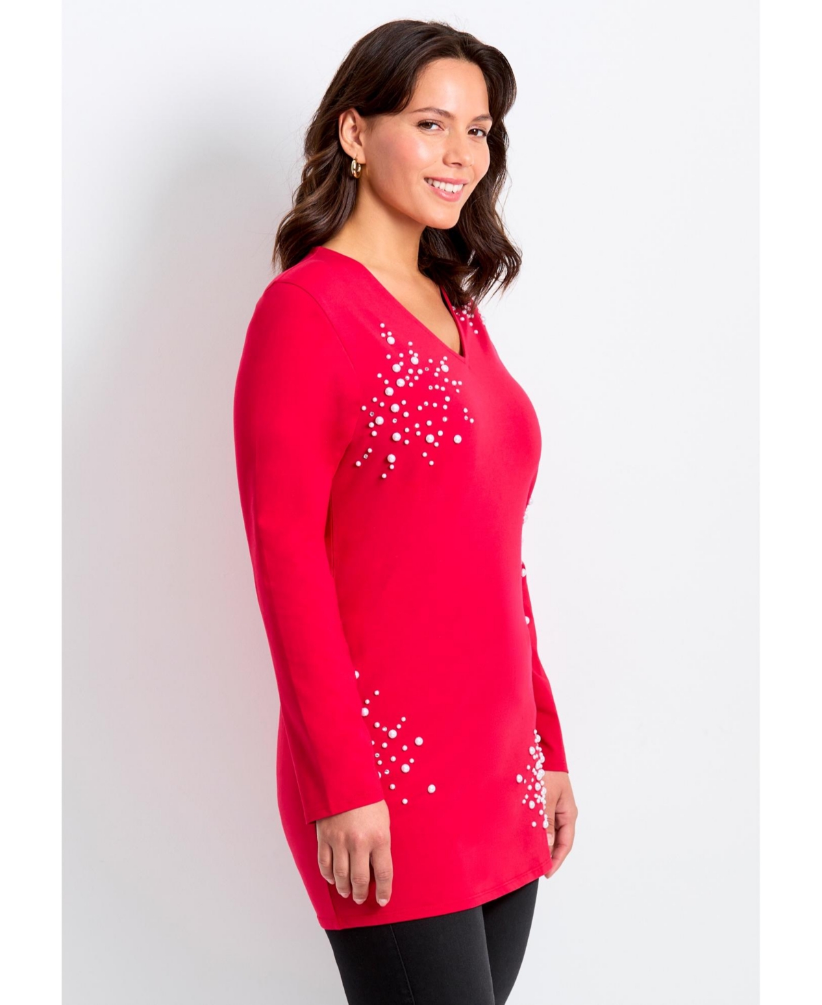 Avenue Women's Embellished V-Neck Tunic