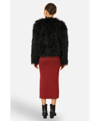 Women's Luxe Fluffy Faux Fur Coat