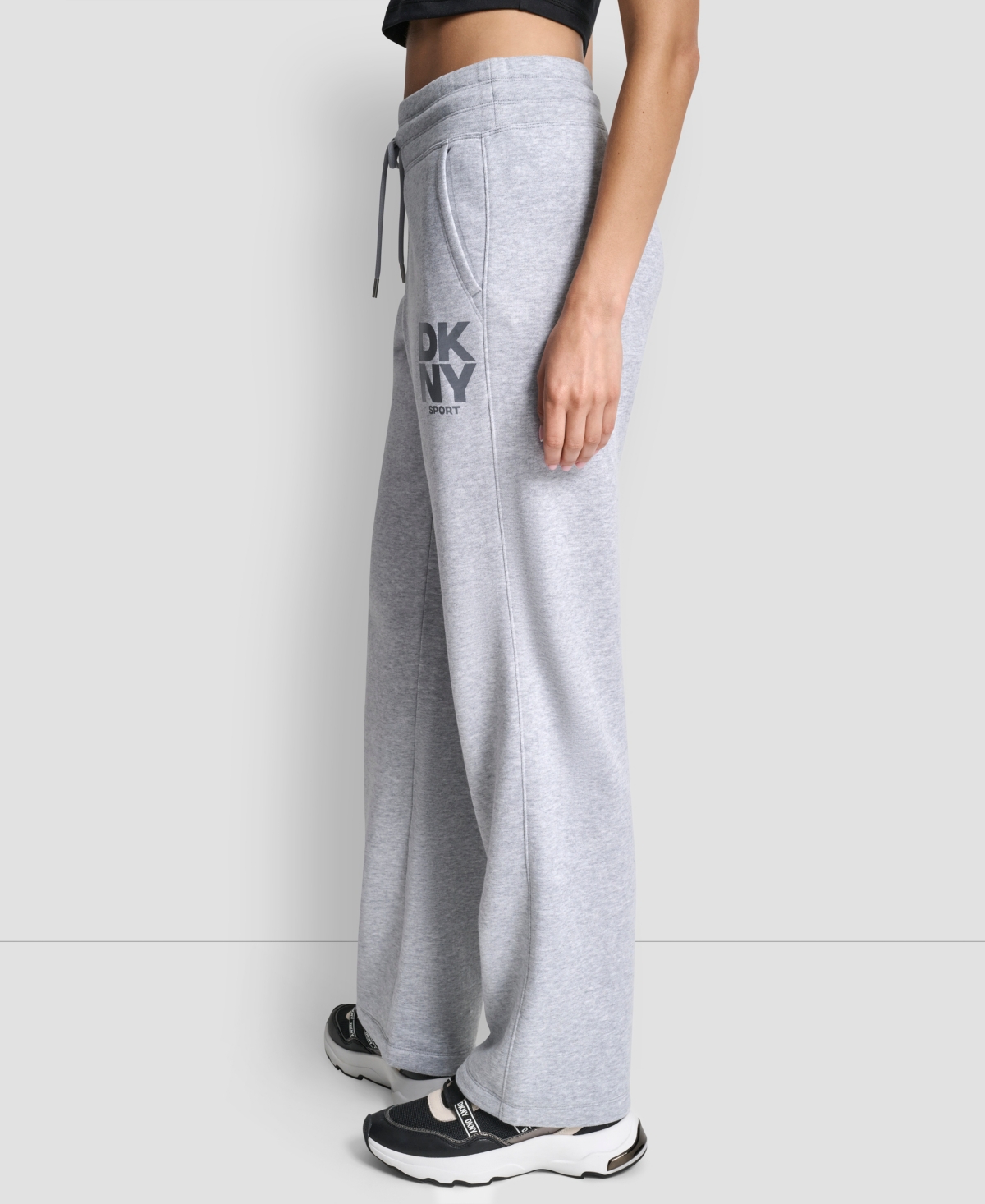 Dkny Women's Sport Stacked Transfer Logo Track Pants In Gray