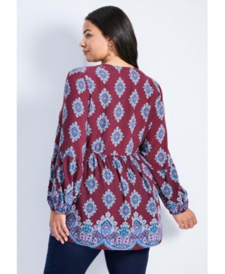 Women's Plus Size Mara Blouson Sleeve Tunic