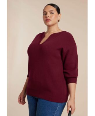 Women's Deep V-Neck Sweater