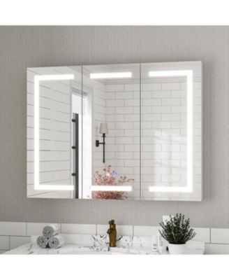 Bathroom Cabinet with LED Mirror, Anti-fog function