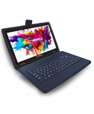 10.1" Tablet Octa Core 128GB Bundle with Black Keyboard Case and Newest Android 15