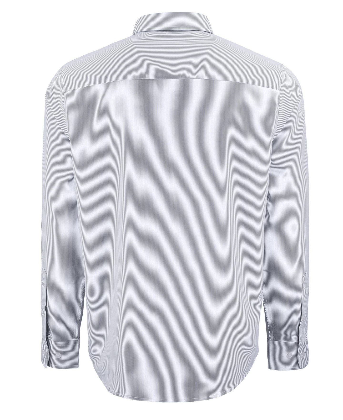 Мужская рубашка Cutter & Buck Skyline Epic Confidence Recycled Pinstripe Long Sleeve Dress Shirt, цвет: Серый / Белый — фото 3